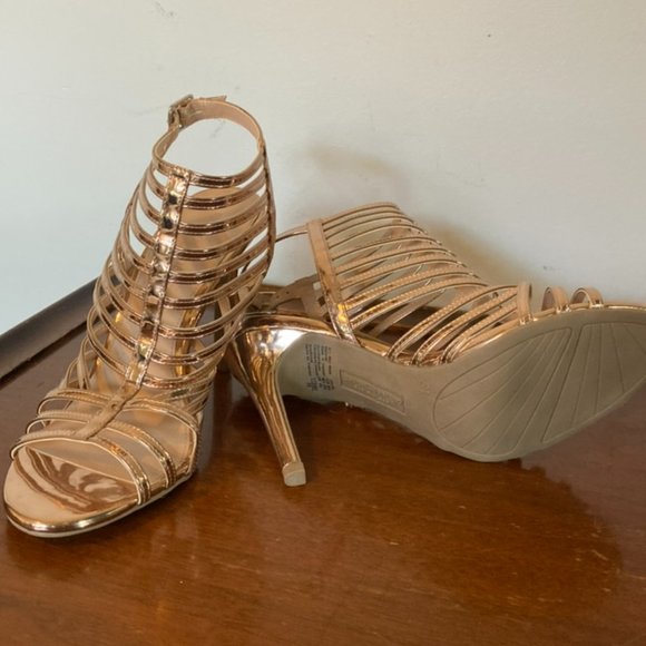Gold Strappy Heels - Picture 2 of 10